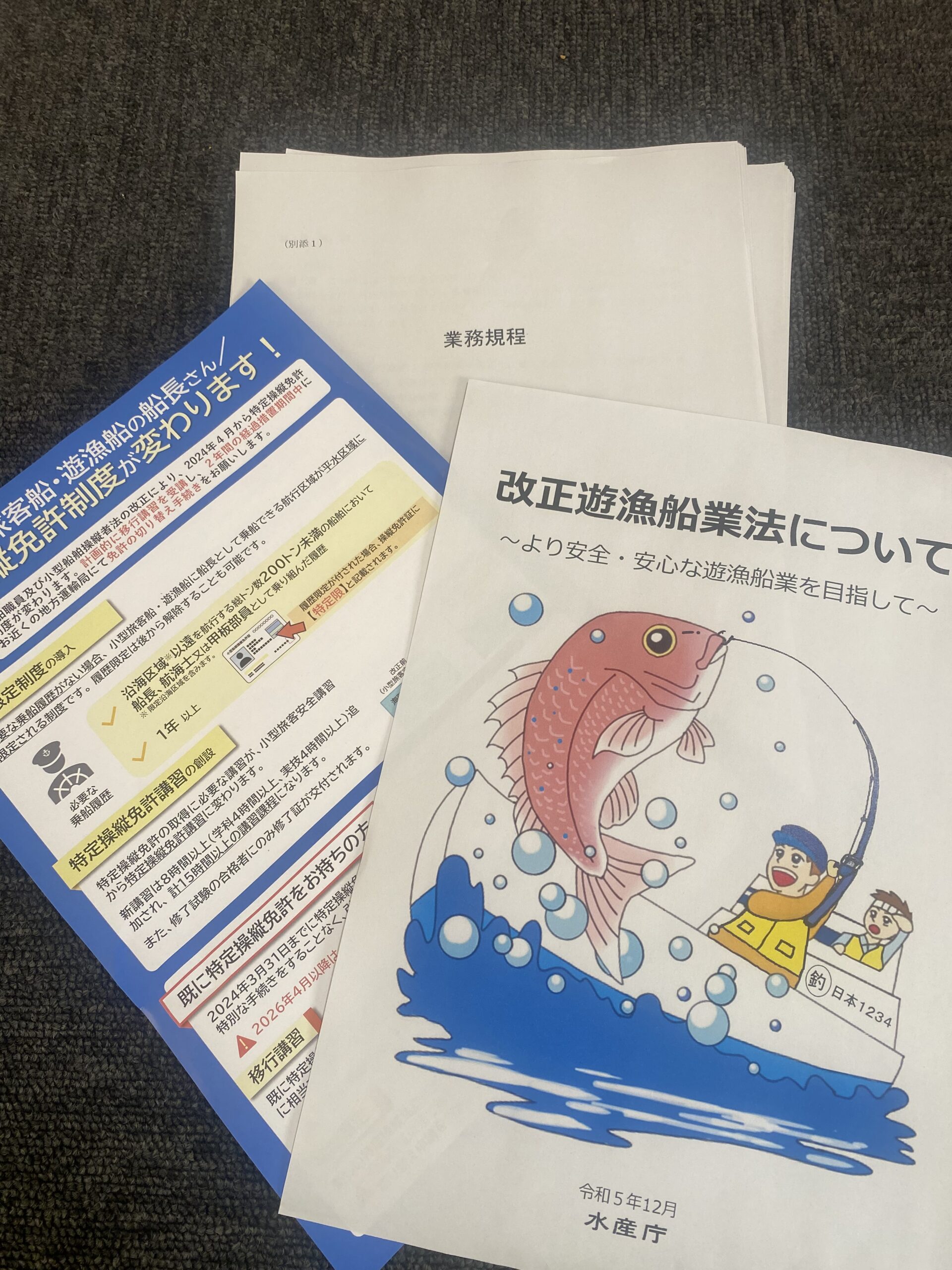 遊漁船業法改正。