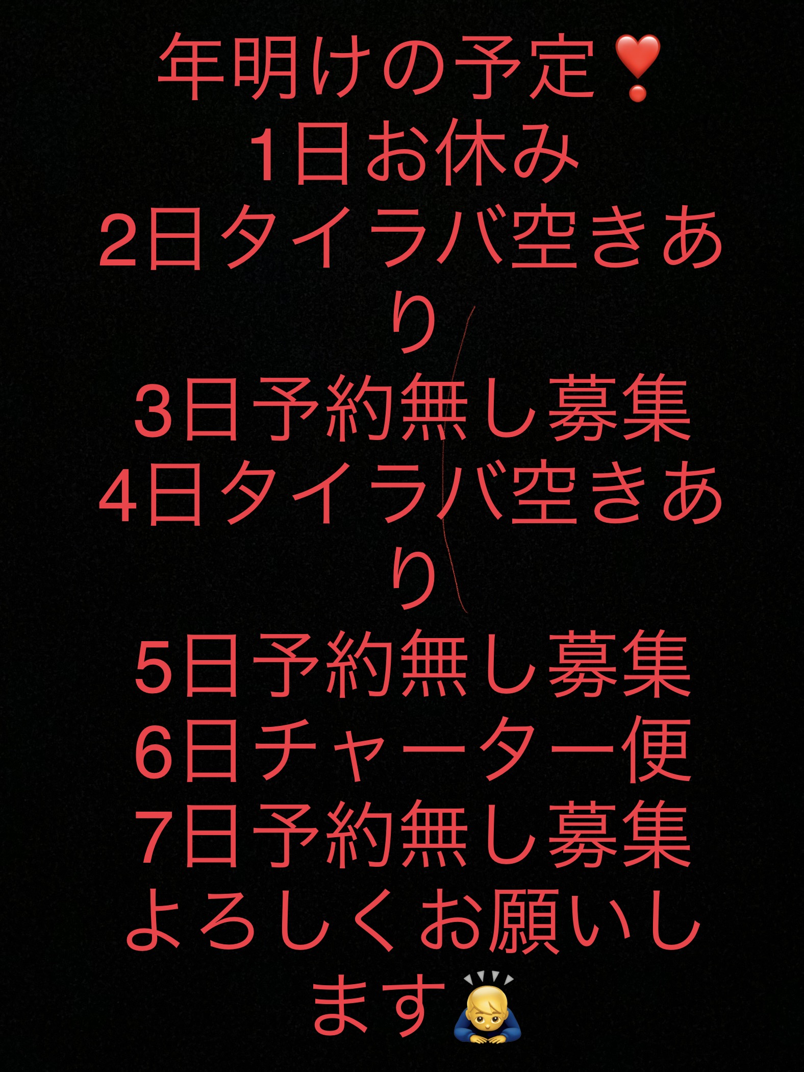 年始の予定❣️