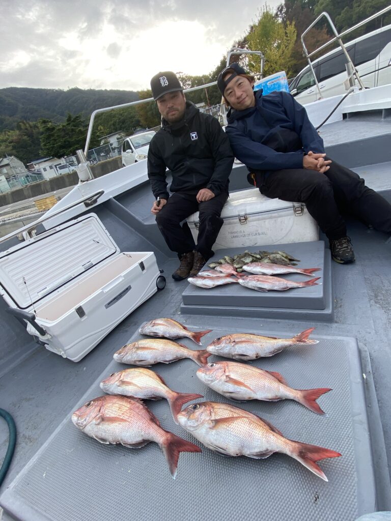 鯛ラバ&カワハギリレー便❣️ 11月9日